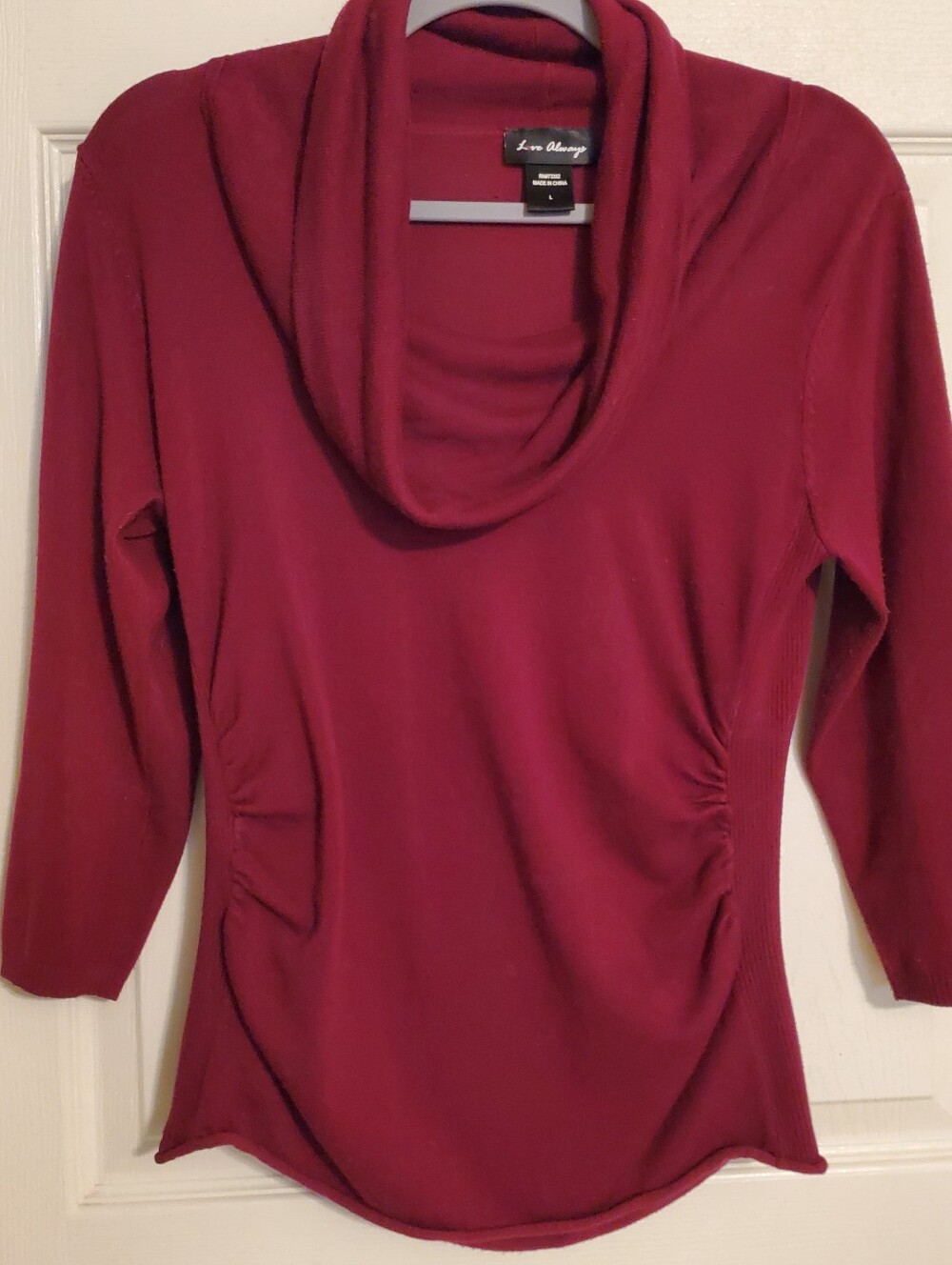 Love Always Junior's L Soft Knit Sweater BERRY